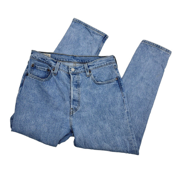 Levi's 501 Crop Jeans Light Wash Tango Surge Women's Size 29 - Picture 2 of 10